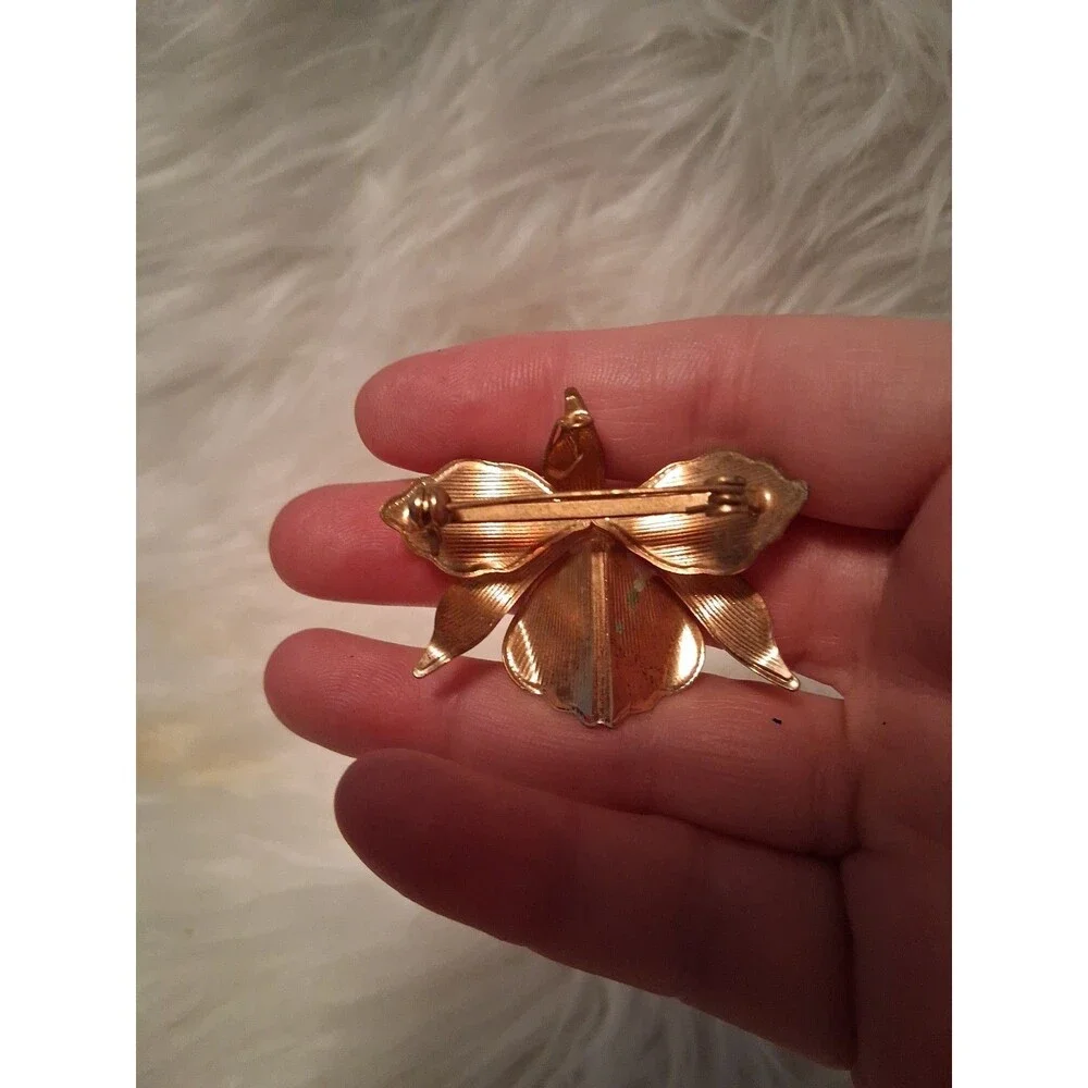 Beautiful Vintage Orchid Brooch/Pin 1950s Mid-Century